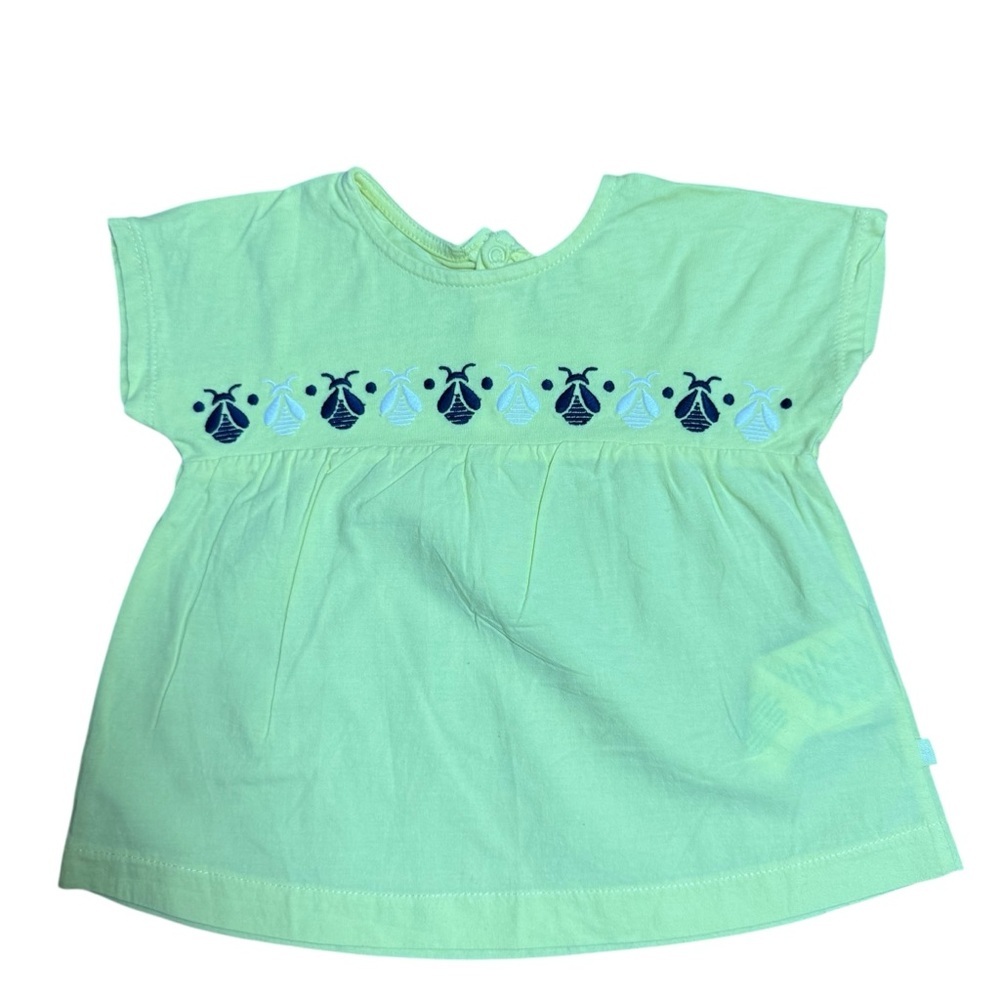 Obakki Baby Girl Short Sleeve Bee Top Cotton Yellow 12M
